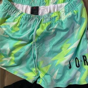 Jordan Aqua and Lime Graphic Shorts